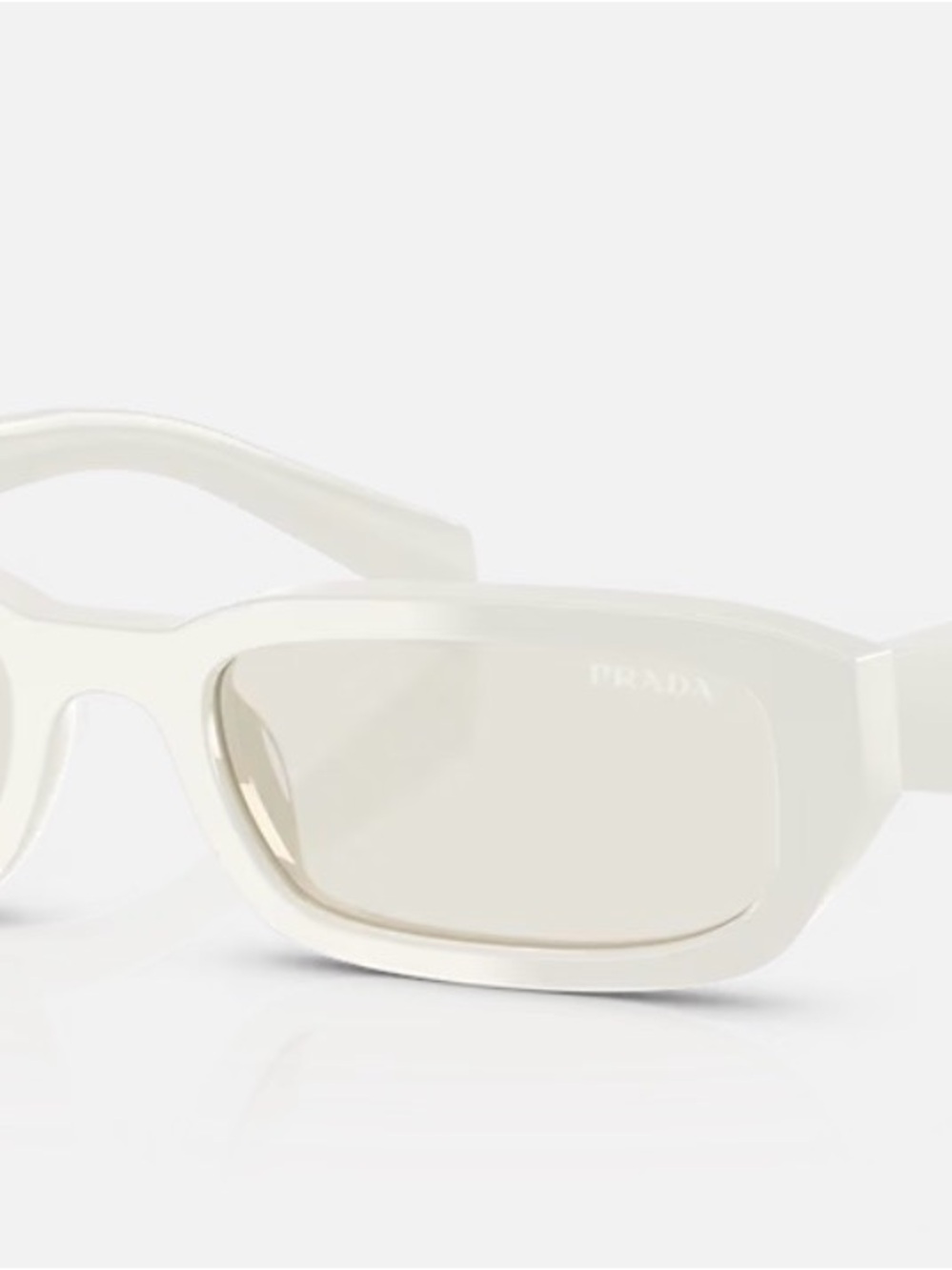 Prada Dust White Rectangular Sunglasses